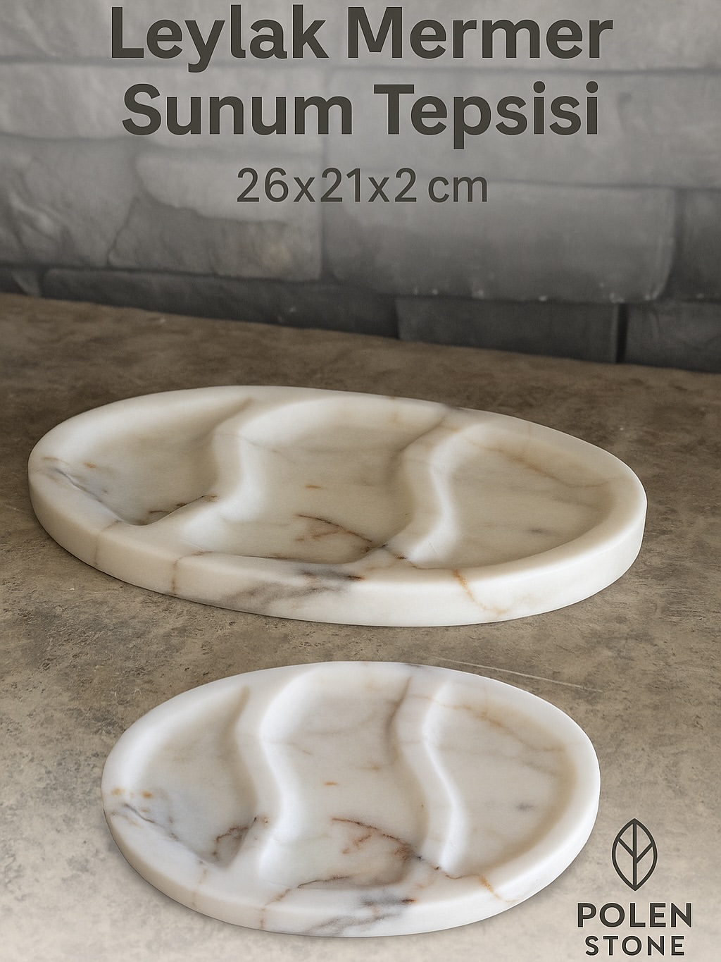 Leylak Marble Serving Tray by Polen Stone Blends Elegance and Functionality